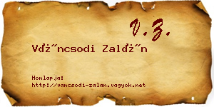 Váncsodi Zalán névjegykártya
