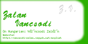 zalan vancsodi business card
